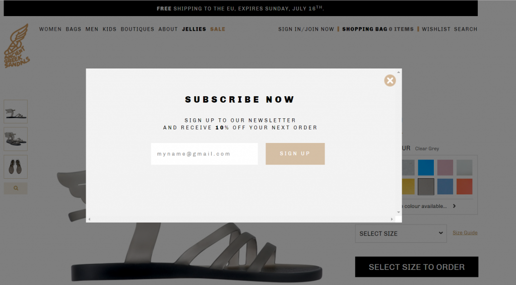Conversion oriented pop up for live web analytics
