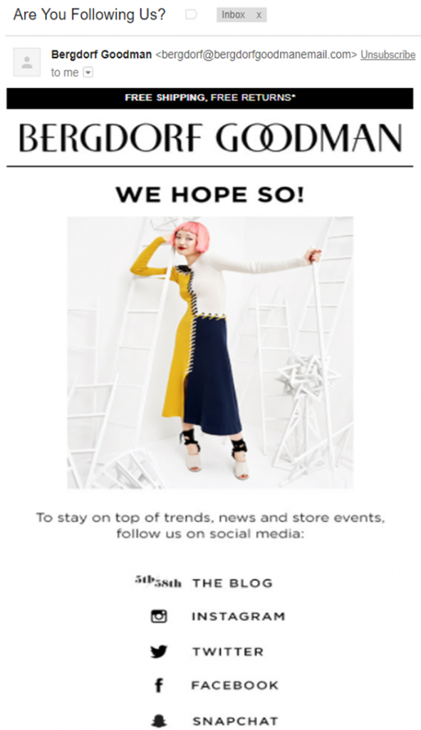Bergdorf Goodman email