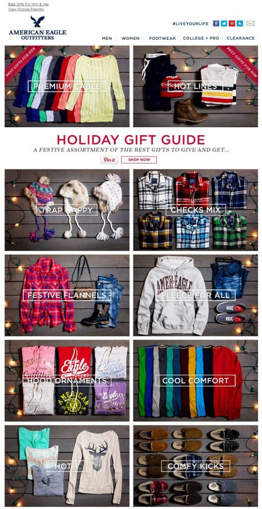 American Eagle Gift Guide Example