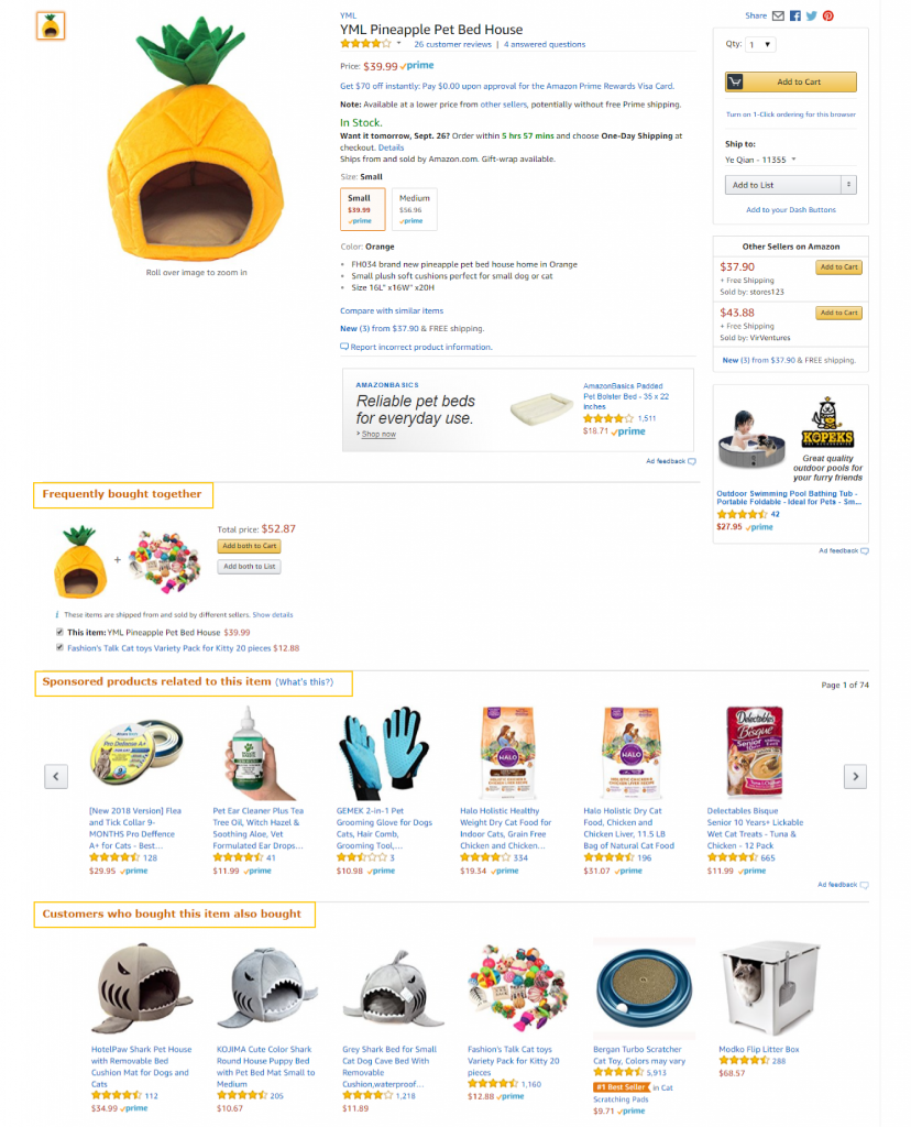 Amazon product suggestions
