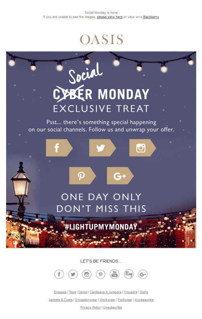 Cyber Monday Special with Social Media