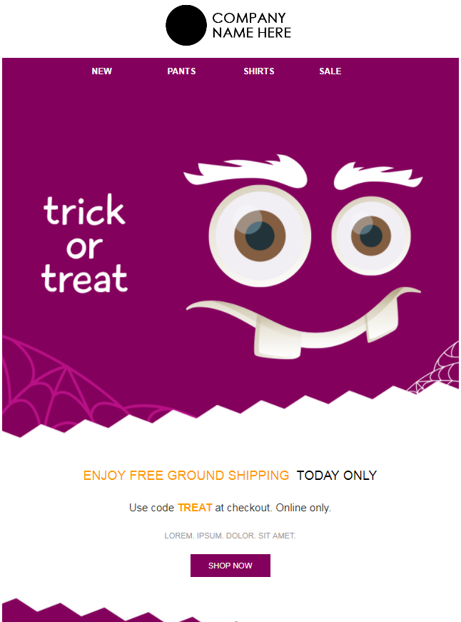Halloween Email Campaign Design - Purple Monster