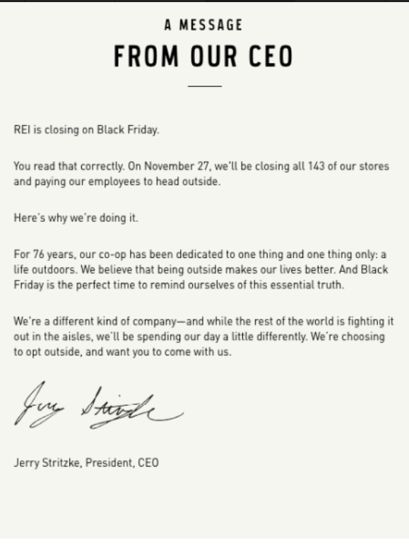 REI Black Friday Email
