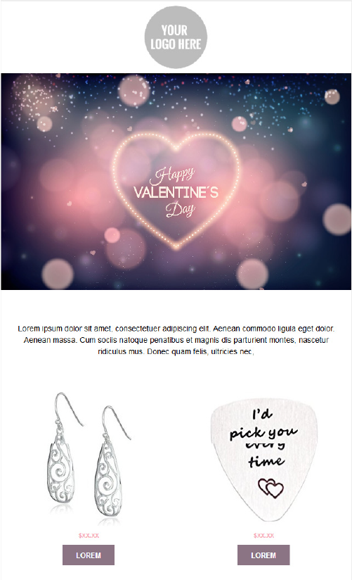 Valentines Day Email Templates - Dreamy Heart