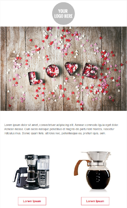 Valentines Day Email Template - Love Petals