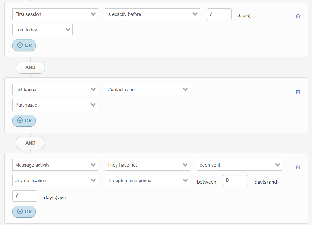 ContactPigeon Push Notification Scenario Example
