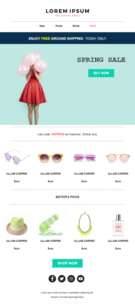 Spring email templates #4: Spring Sale