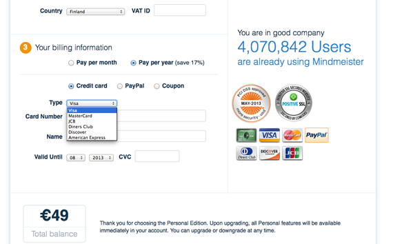 Easy payment process