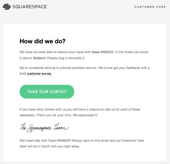 Customer Support Email