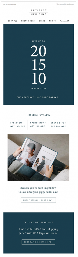 Father's Day Email Subject Lines - Artifact Uprising