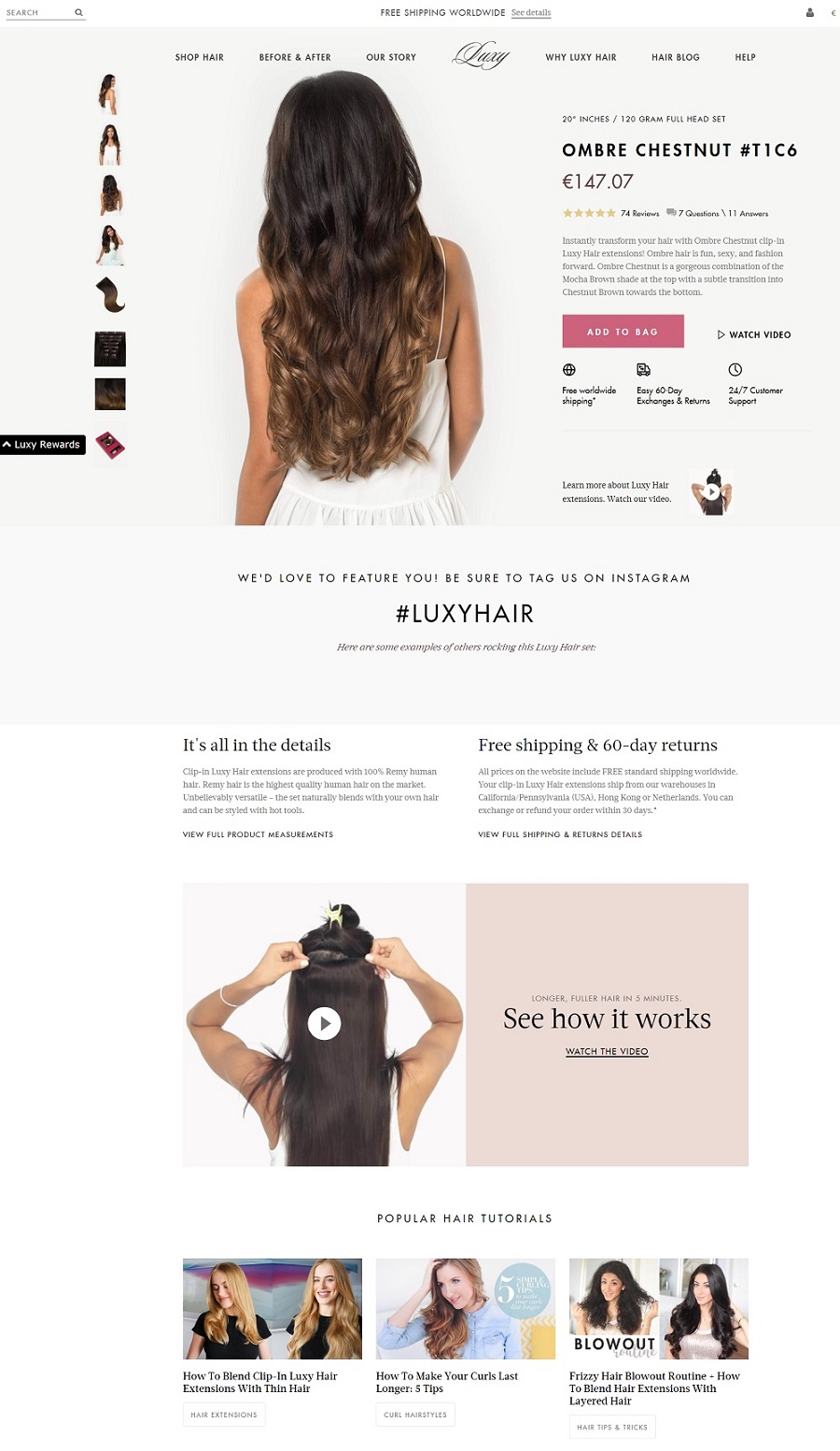 Best product pages: Luxy