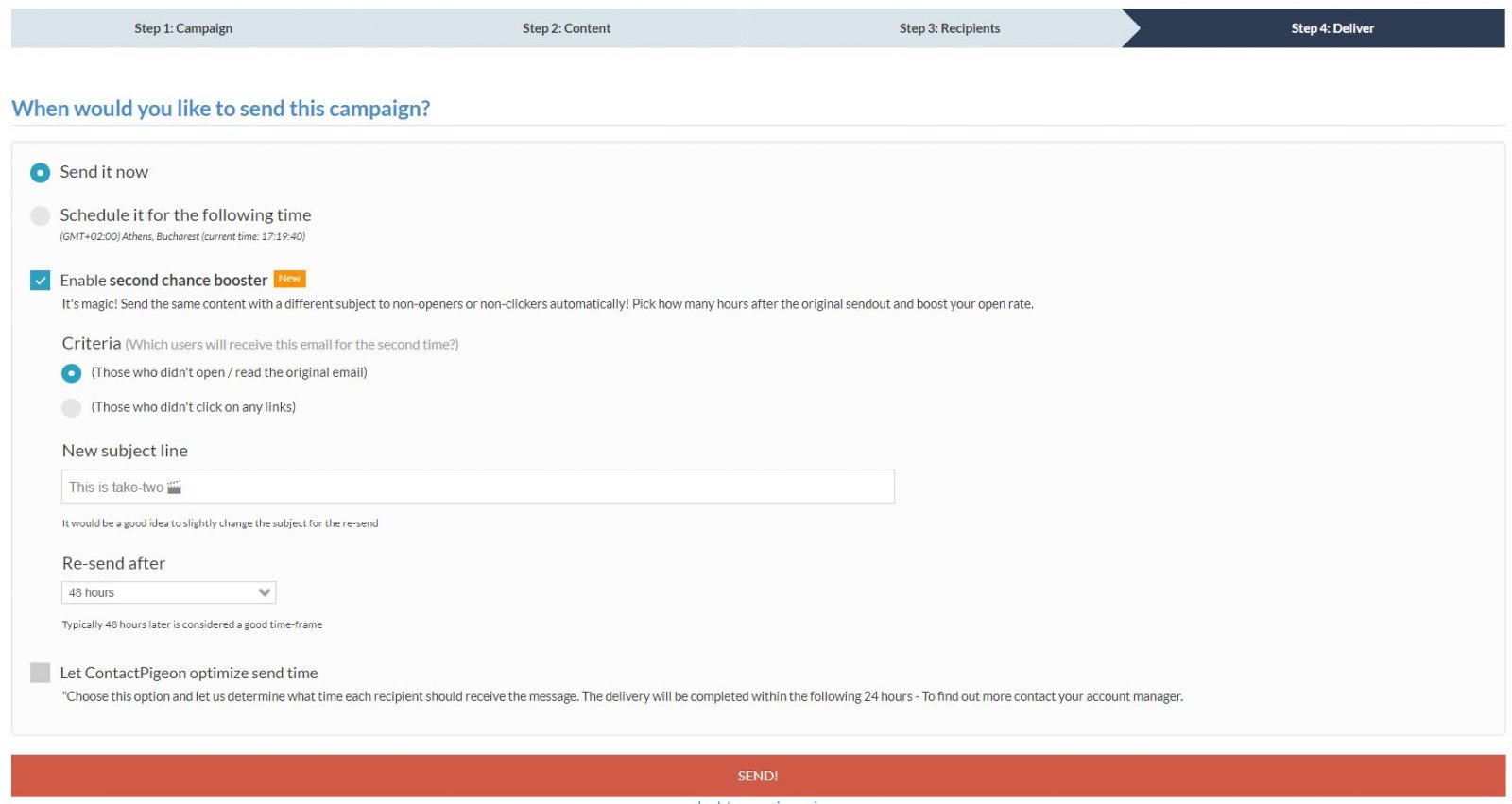 Second chance wins for email campaign