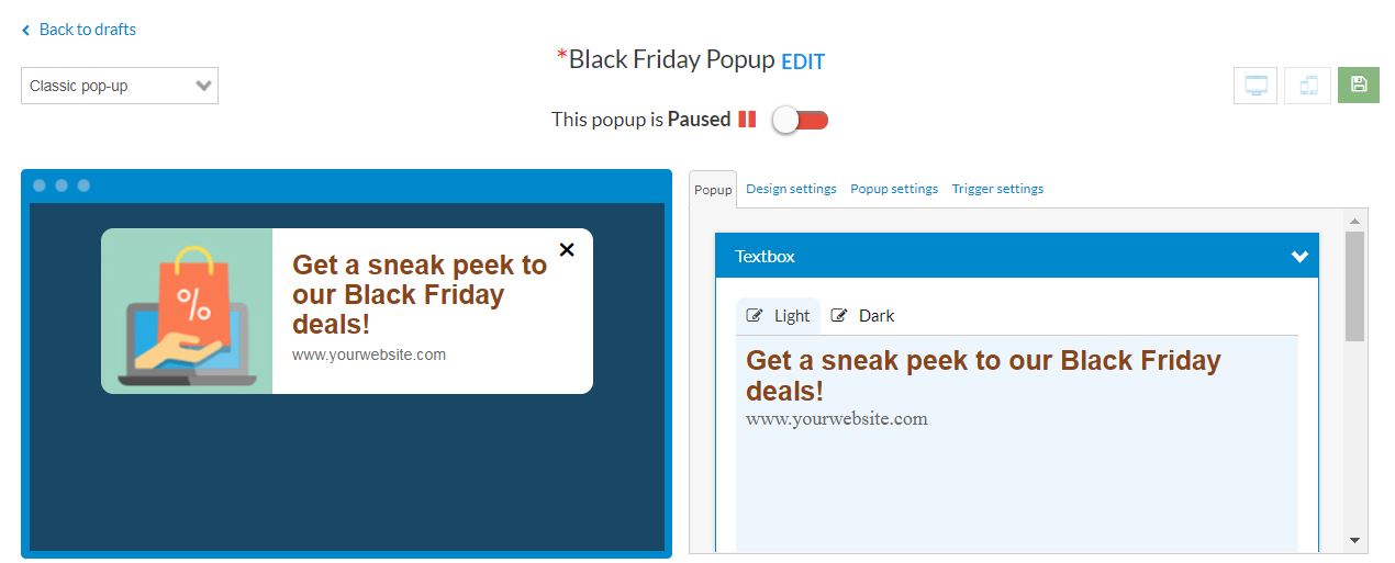 Black Friday eCommerce Hacks - Exit Intent Popups