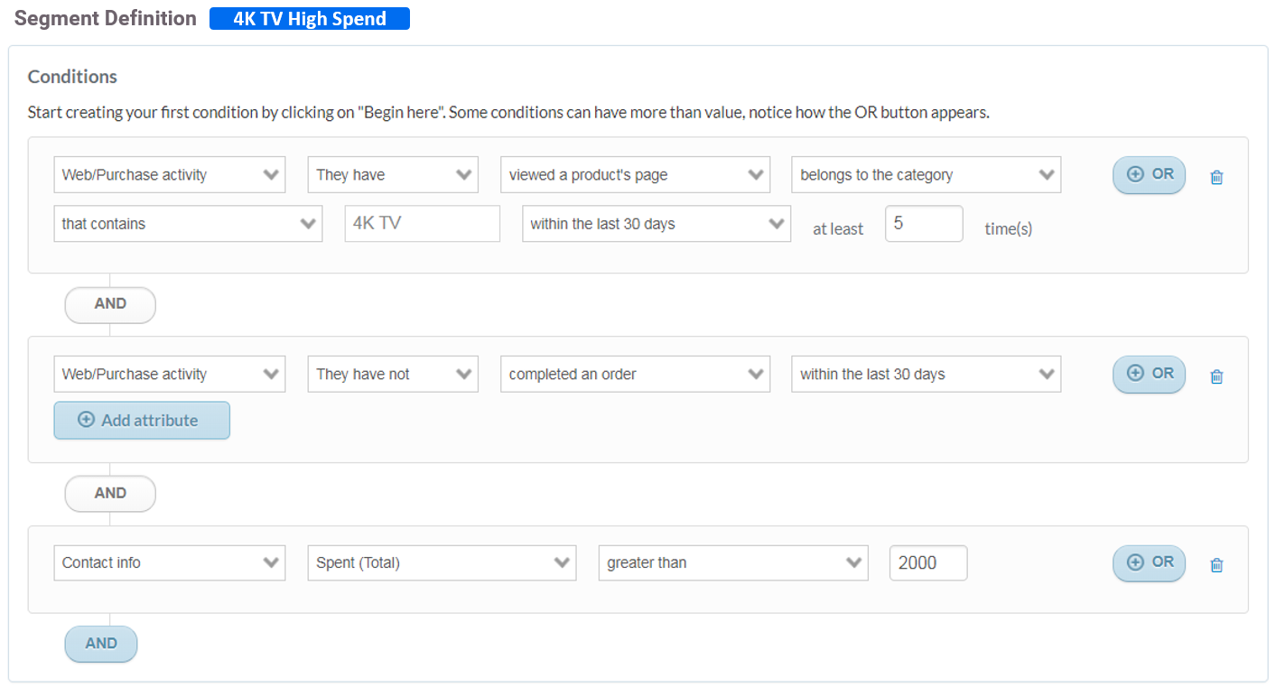 Email list segmentation by ContactPigeon