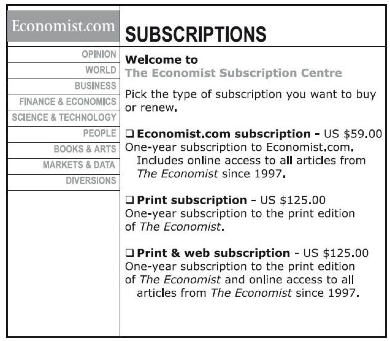 subscription value offering