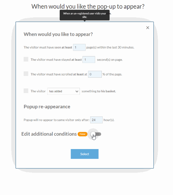 Pop-up conditions within wizard.