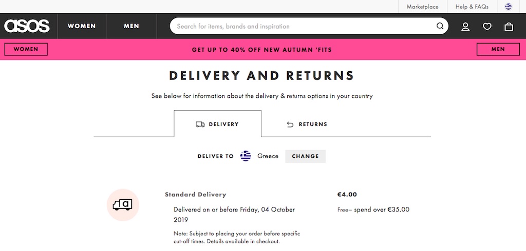 asos success shipping