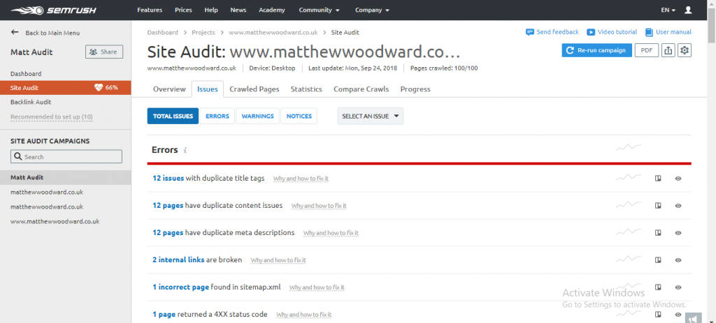 site-audit-errors-semrush