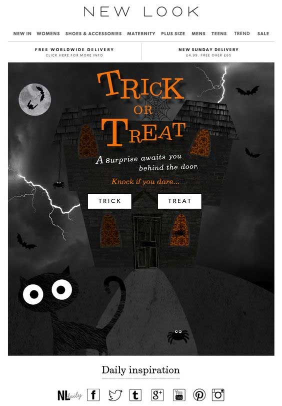newlook halloween email campaign example