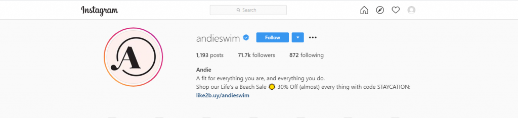 Andie Swim instragm
