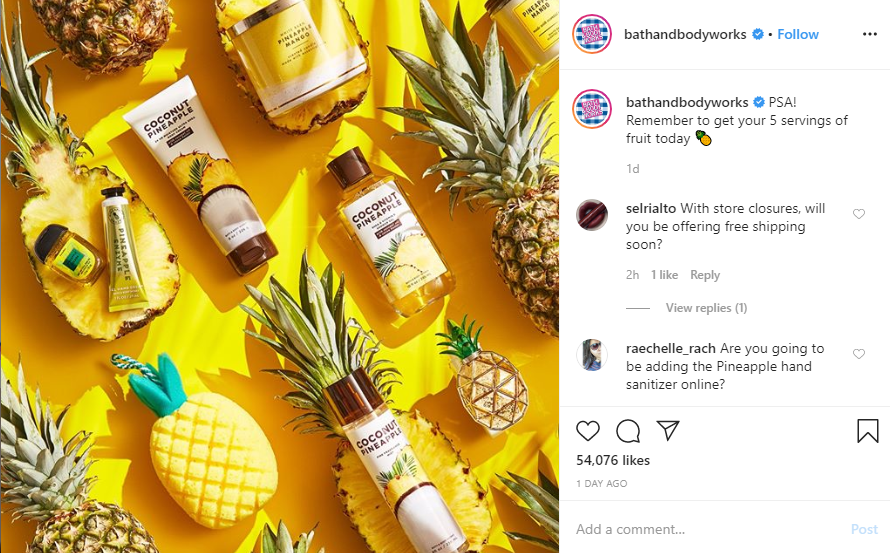 Bath & Bodyworks Instagram Post