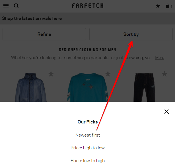 Multiple sorting options