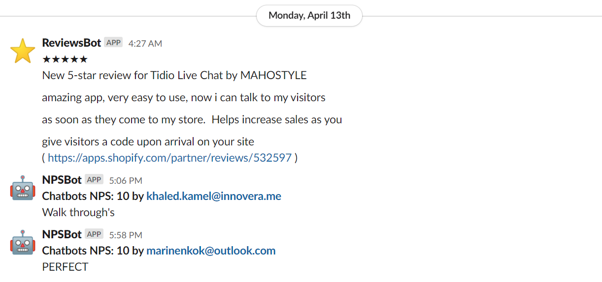 Get user feedback