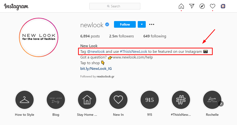 New Look's Instagram followers