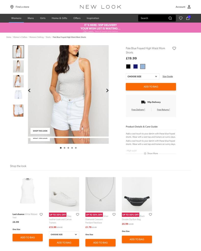 New Look's Product Page