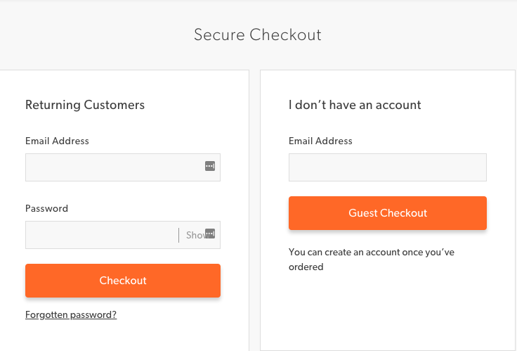 Guest checkout