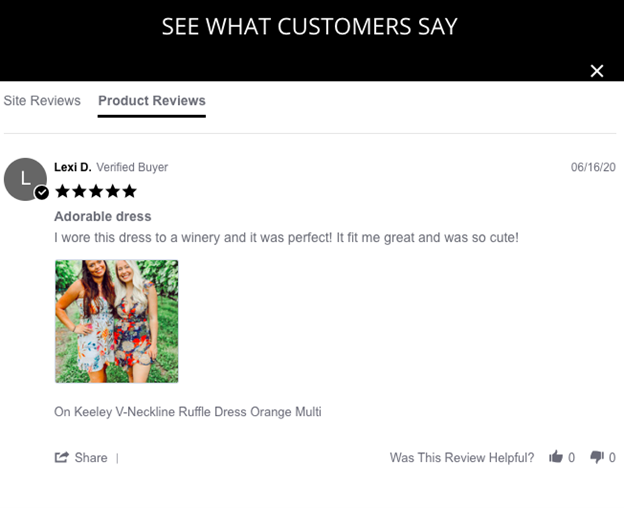 Customer Reviews as UGC