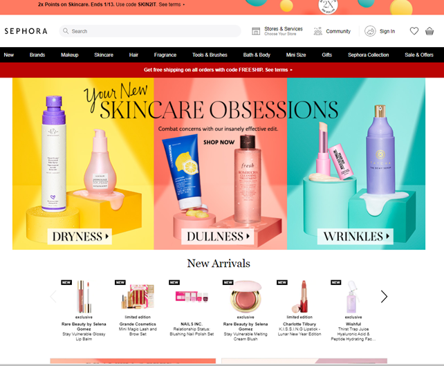 Sephora Homepage