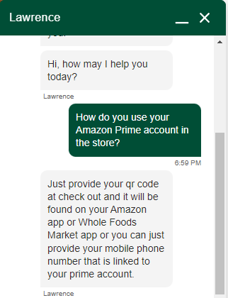 Whole foods chatbot use case