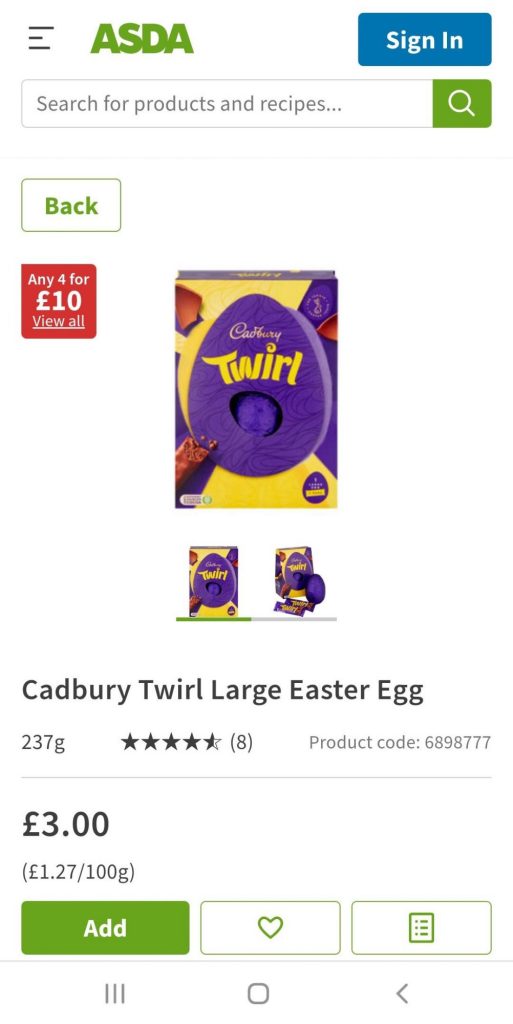 asda product page