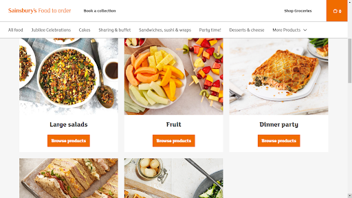 Sainsbury's category page