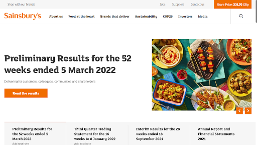 Sainsbury's home page