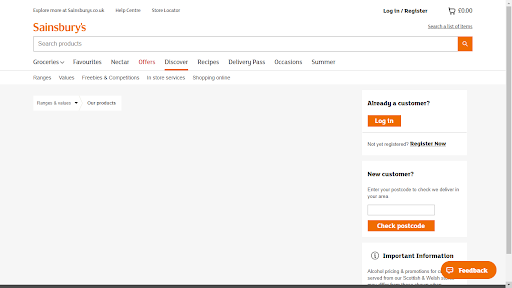 Sainsbury's product page