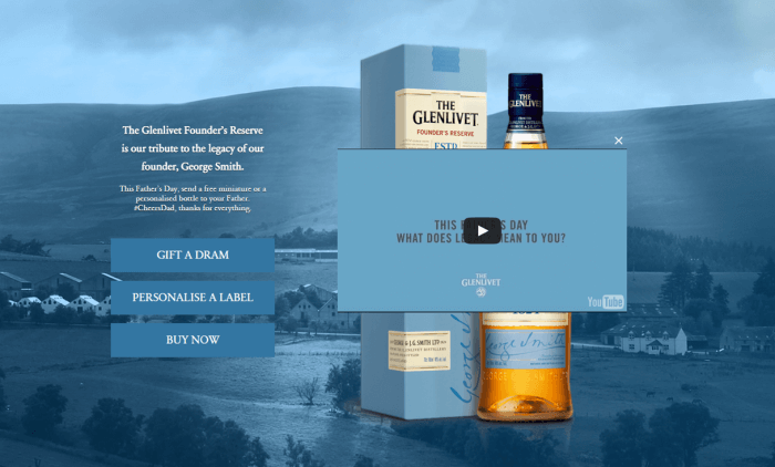 Glenlivet father's day marketing campaign