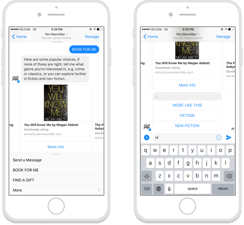 Pan Macmillan chatbot example