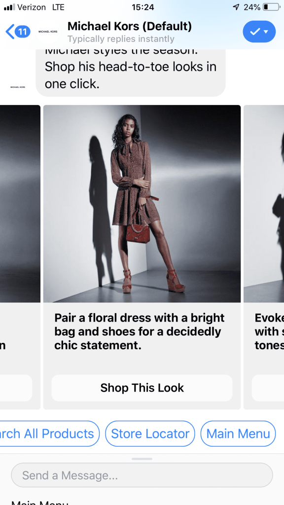 Michael Kors chatbot example