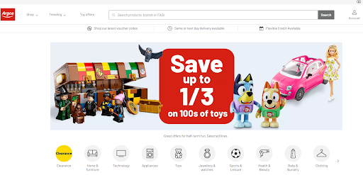 argos omnichannel strategy - homepage